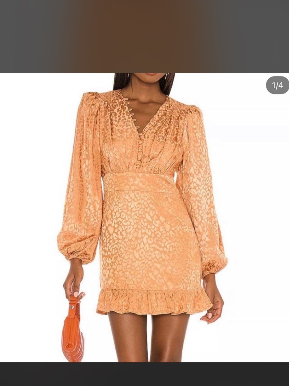Lovers + Friends Peach Animal-Print V-Neck Mini Dress